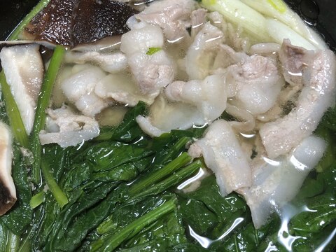 小松菜と豚肉バラ肉の常夜鍋